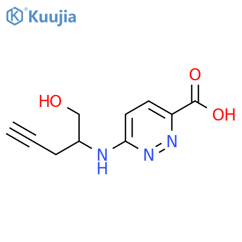 6-(1-hydroxypent-4-yn-2-yl)aminopyridazine-3-carboxylic acid structure