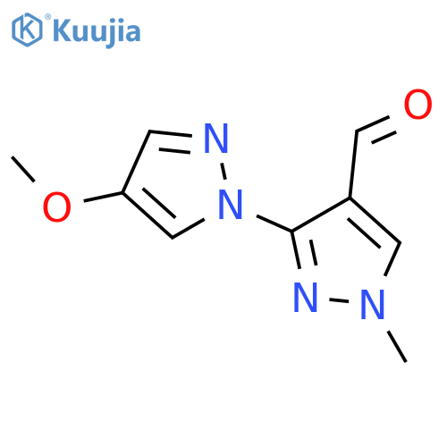 3-(4-methoxy-1H-pyrazol-1-yl)-1-methyl-1H-pyrazole-4-carbaldehyde structure