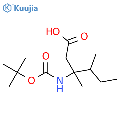 3-{(tert-butoxy)carbonylamino}-3,4-dimethylhexanoic acid structure