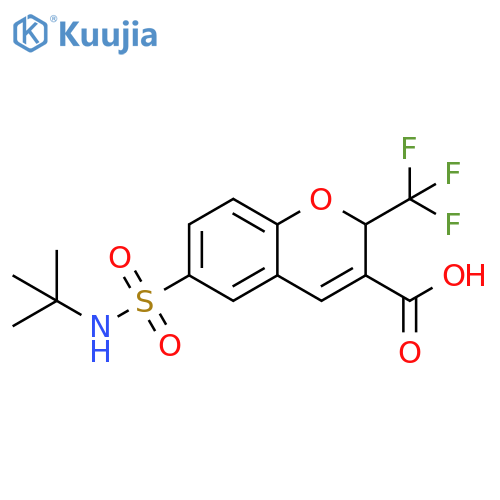 2H-1-Benzopyran-3-carboxylic acid,6-[[(1,1-dimethylethyl)amino]sulfonyl]-2-(trifluoromethyl)- structure