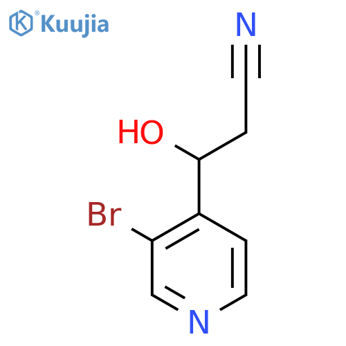 3-(3-bromopyridin-4-yl)-3-hydroxypropanenitrile structure