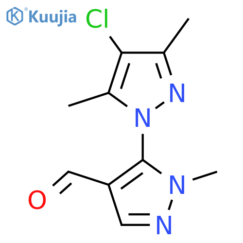 5-(4-chloro-3,5-dimethyl-1H-pyrazol-1-yl)-1-methyl-1H-pyrazole-4-carbaldehyde structure
