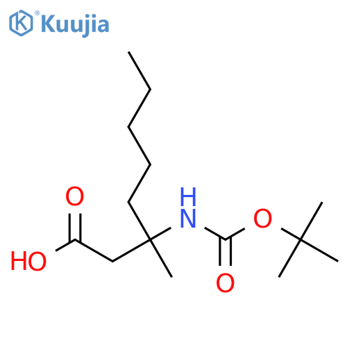 3-{(tert-butoxy)carbonylamino}-3-methyloctanoic acid structure