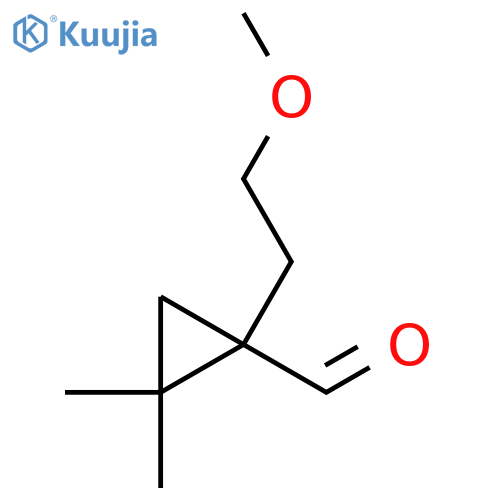 1-(2-methoxyethyl)-2,2-dimethylcyclopropane-1-carbaldehyde structure