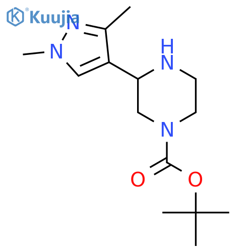 tert-butyl 3-(1,3-dimethyl-1H-pyrazol-4-yl)piperazine-1-carboxylate structure