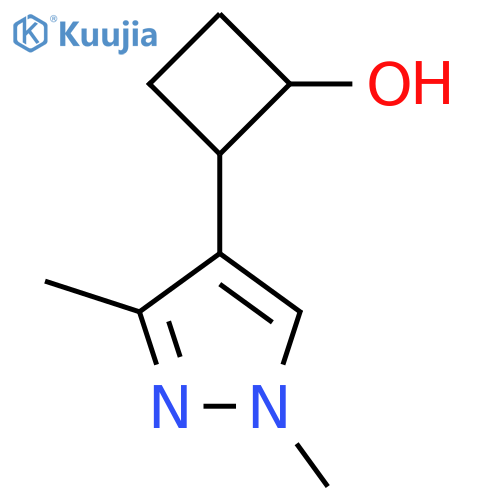 2-(1,3-dimethyl-1H-pyrazol-4-yl)cyclobutan-1-ol structure