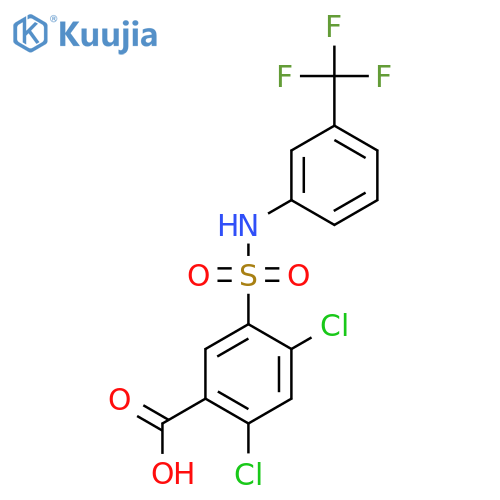2,4-dichloro-5-{3-(trifluoromethyl)phenylsulfamoyl}benzoic acid structure