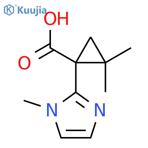 2,2-dimethyl-1-(1-methyl-1H-imidazol-2-yl)cyclopropane-1-carboxylic acid structure