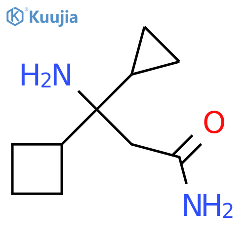 3-amino-3-cyclobutyl-3-cyclopropylpropanamide structure