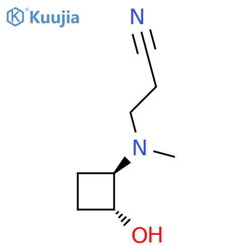 3-{trans-2-Hydroxycyclobutyl(methyl)amino}propanenitrile structure