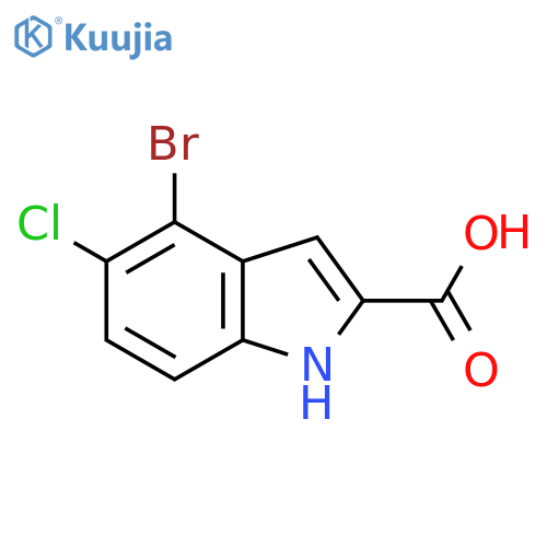 4-bromo-5-chloro-1H-indole-2-carboxylic acid structure