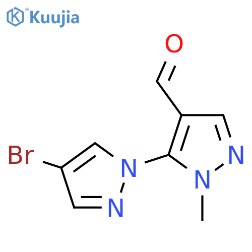 5-(4-bromo-1H-pyrazol-1-yl)-1-methyl-1H-pyrazole-4-carbaldehyde structure