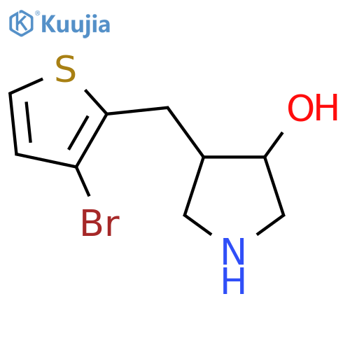 4-(3-bromothiophen-2-yl)methylpyrrolidin-3-ol structure