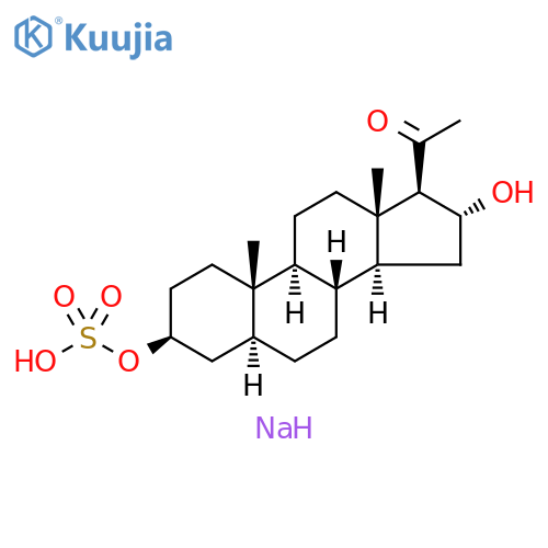 3β,16α-Dihydroxy-5α-pregnan-20-one 3-sulfate Sodium Salt structure
