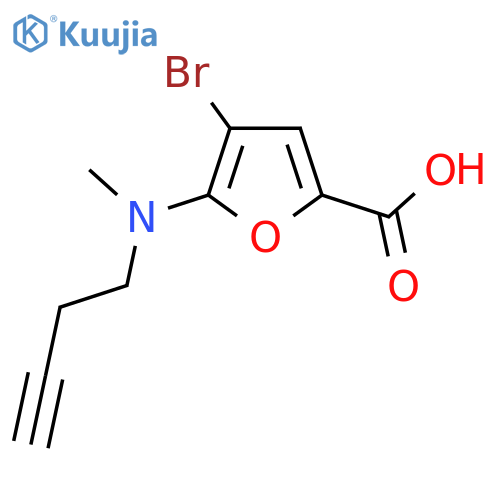 4-bromo-5-(but-3-yn-1-yl)(methyl)aminofuran-2-carboxylic acid structure