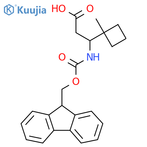 3-({(9H-fluoren-9-yl)methoxycarbonyl}amino)-3-(1-methylcyclobutyl)propanoic acid structure