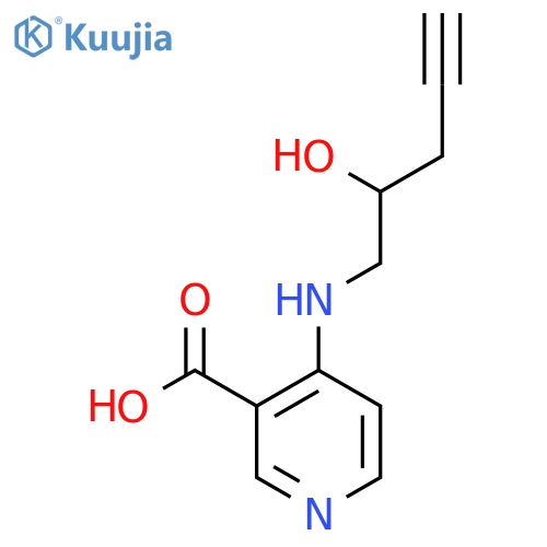 4-(2-hydroxypent-4-yn-1-yl)aminopyridine-3-carboxylic acid structure