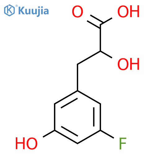 3-(3-fluoro-5-hydroxyphenyl)-2-hydroxypropanoic acid structure