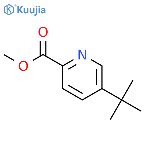 2-Pyridinecarboxylic acid, 5-(1,1-dimethylethyl)-, methyl ester structure