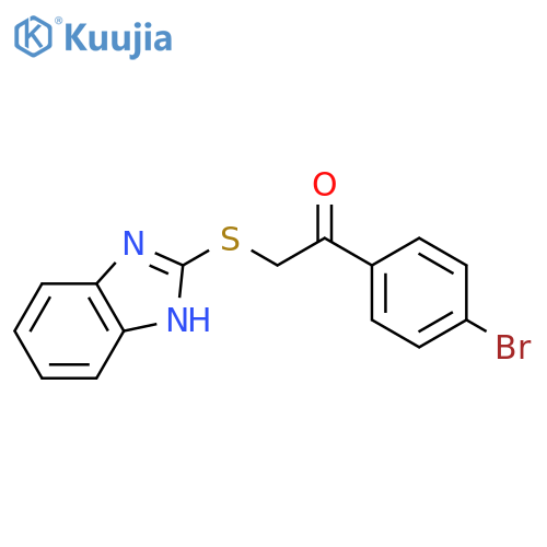 2-(1H-1,3-benzodiazol-2-ylsulfanyl)-1-(4-bromophenyl)ethan-1-one structure