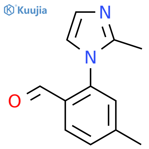 4-methyl-2-(2-methyl-1H-imidazol-1-yl)benzaldehyde structure