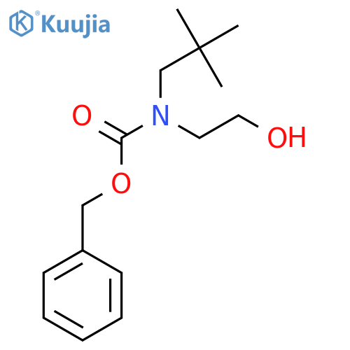 benzyl N-(2,2-dimethylpropyl)-N-(2-hydroxyethyl)carbamate structure
