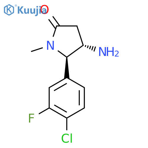 rac-(4R,5S)-4-amino-5-(4-chloro-3-fluorophenyl)-1-methylpyrrolidin-2-one structure
