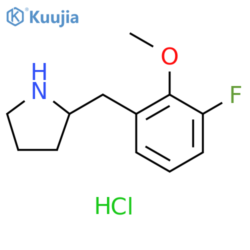 2-(3-fluoro-2-methoxyphenyl)methylpyrrolidine hydrochloride structure