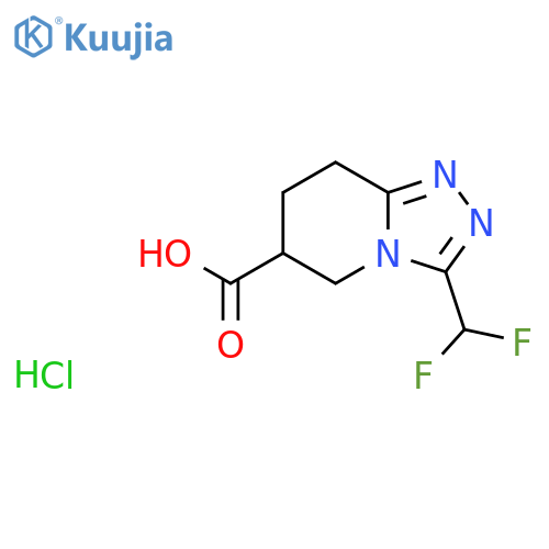 3-(difluoromethyl)-5H,6H,7H,8H-1,2,4triazolo4,3-apyridine-6-carboxylic acid hydrochloride structure