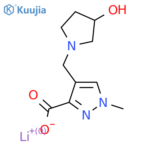 lithium(1+) 4-(3-hydroxypyrrolidin-1-yl)methyl-1-methyl-1H-pyrazole-3-carboxylate structure