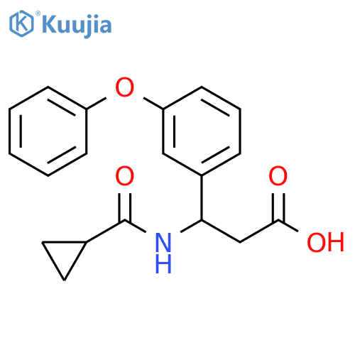 3-(cyclopropylformamido)-3-(3-phenoxyphenyl)propanoic acid structure