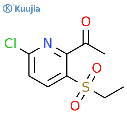 1-6-chloro-3-(ethanesulfonyl)pyridin-2-ylethan-1-one structure