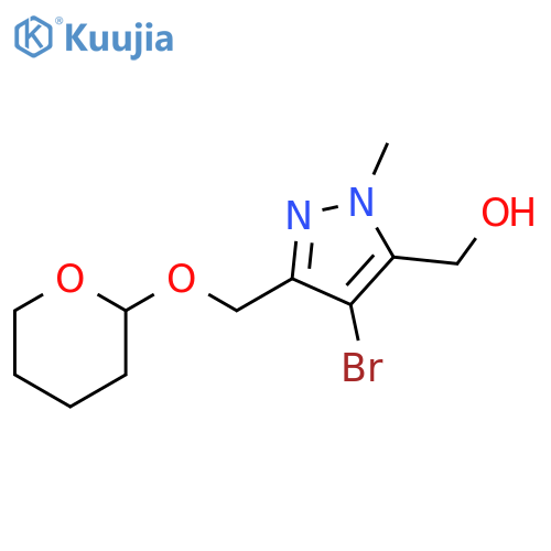 [4-bromo-2-methyl-5-(tetrahydropyran-2-yloxymethyl)pyrazol-3-yl]methanol structure