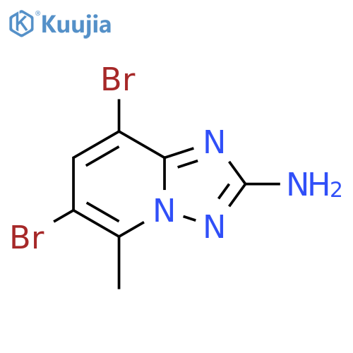 6,8-dibromo-5-methyl-1,2,4triazolo1,5-apyridin-2-amine structure