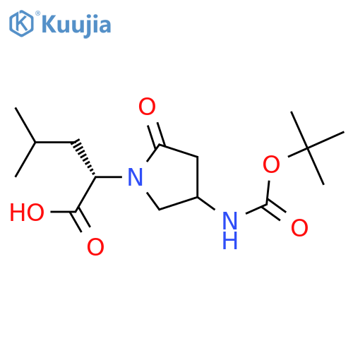 (2S)-2-[4-(Boc-amino)-2-oxo-1-pyrrolidinyl]-4-methylpentanoic Acid structure
