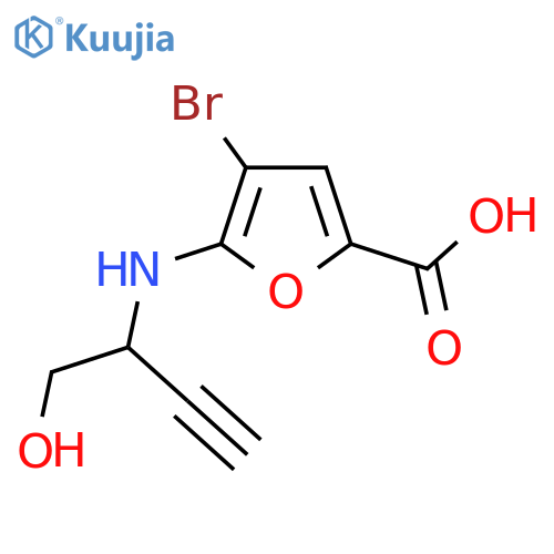 4-bromo-5-(1-hydroxybut-3-yn-2-yl)aminofuran-2-carboxylic acid structure