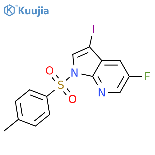 5-fluoro-3-iodo-1-(4-methylbenzenesulfonyl)-1H-pyrrolo[2,3-b]pyridine structure