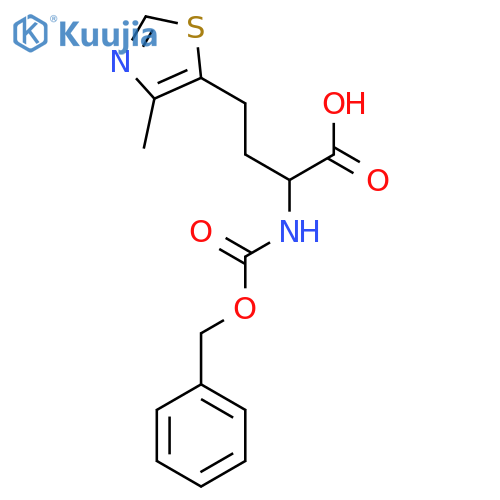 2-{(benzyloxy)carbonylamino}-4-(4-methyl-1,3-thiazol-5-yl)butanoic acid structure