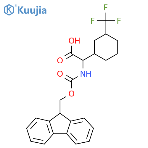 2-({(9H-fluoren-9-yl)methoxycarbonyl}amino)-2-3-(trifluoromethyl)cyclohexylacetic acid structure