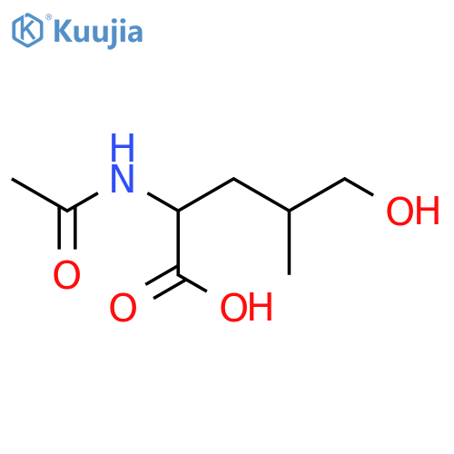 2-Acetamido-5-hydroxy-4-methylpentanoic acid structure