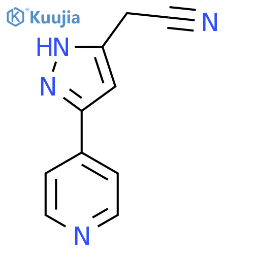 2-(3-(pyridin-4-yl)-1H-pyrazol-5-yl)acetonitrile structure
