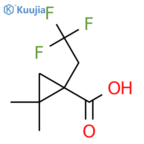 2,2-dimethyl-1-(2,2,2-trifluoroethyl)cyclopropane-1-carboxylic acid structure