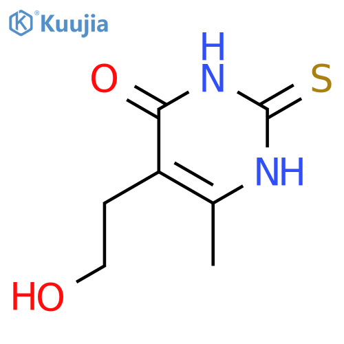 5-(2-hydroxyethyl)-6-methyl-2-sulfanylpyrimidin-4-ol structure