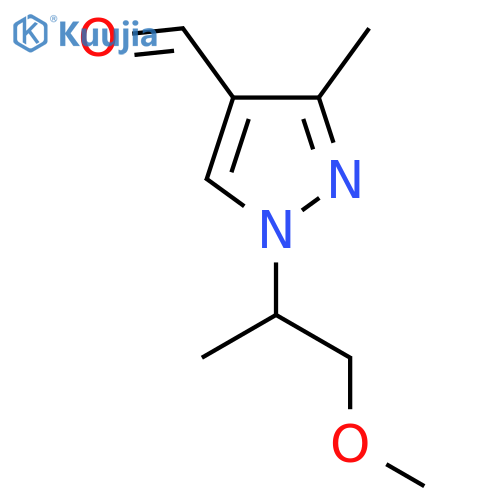 1-(1-methoxypropan-2-yl)-3-methyl-1H-pyrazole-4-carbaldehyde structure