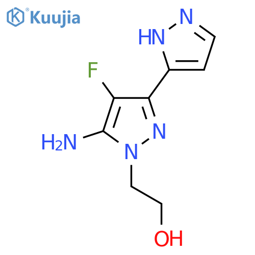 2-[5-amino-4-fluoro-3-(1H-pyrazol-5-yl)-1H-pyrazol-1-yl]ethan-1-ol structure