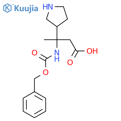 3-{(benzyloxy)carbonylamino}-3-(pyrrolidin-3-yl)butanoic acid structure