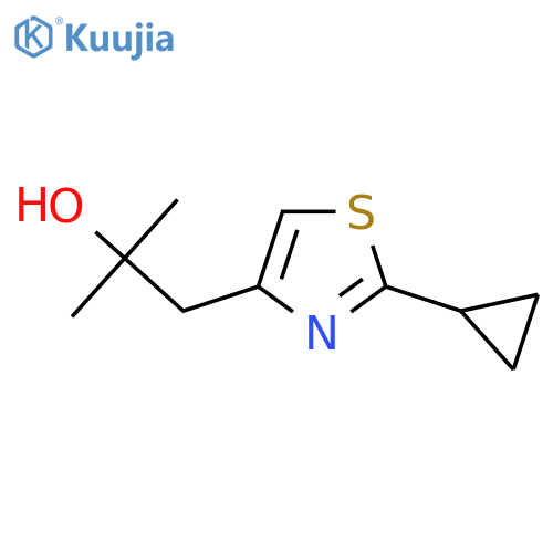 1-(2-cyclopropyl-1,3-thiazol-4-yl)-2-methylpropan-2-ol structure