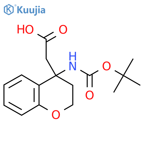 2-(4-{(tert-butoxy)carbonylamino}-3,4-dihydro-2H-1-benzopyran-4-yl)acetic acid structure