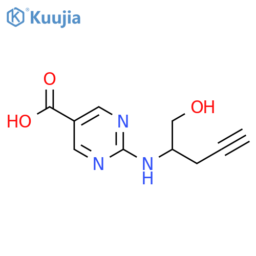 2-(1-hydroxypent-4-yn-2-yl)aminopyrimidine-5-carboxylic acid structure