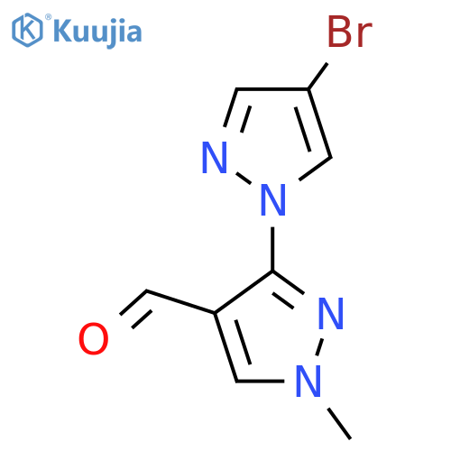 3-(4-bromo-1H-pyrazol-1-yl)-1-methyl-1H-pyrazole-4-carbaldehyde structure